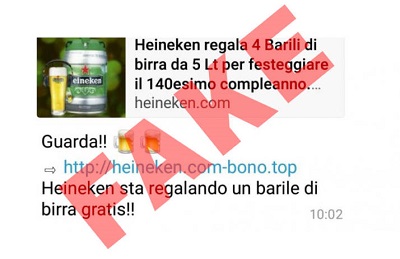 Heineken vittima di una truffa online