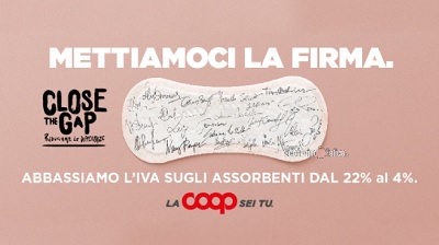 Coop Italia taglia l’Iva sugli assorbenti