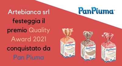 Artebianca festeggia il premio Quality Award 2021 conquistato da Pan Piuma