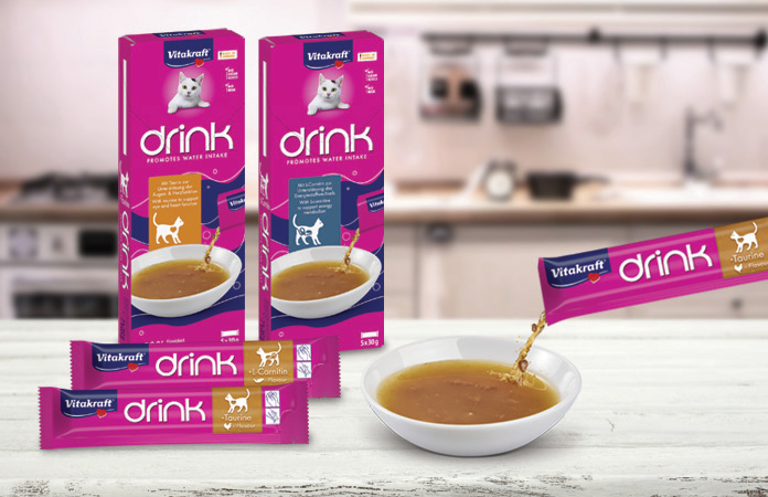 Nel mercato degli Snack Gatto arriva la novità Vitakraft Drink