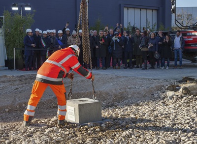 IEG, posata prima pietra nuovo padiglione Fiera Vicenza